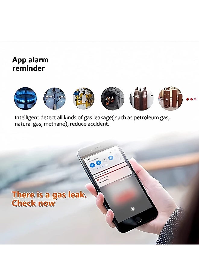 Smart WiFi Natural Gas Leak Detector with LCD Display and Temperature Sensor, Plug-in Sensor for LPG, LNG, Methane, and Butane Gas Detection. - Image 3
