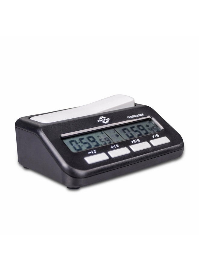 Nivia Chess Clock for Professional Board Games, Large Display, Digital Clocks, Chess Clocks, Game Timer, Chess Clock, and Board, Count Up/Countdown, Material-Solid Plastic Digital Clock (Black) - Image 1