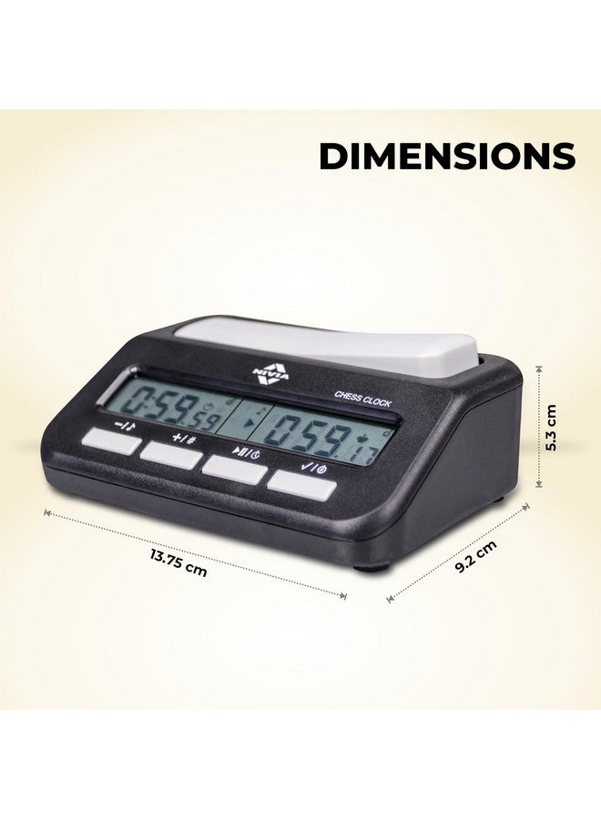 Nivia Chess Clock for Professional Board Games, Large Display, Digital Clocks, Chess Clocks, Game Timer, Chess Clock, and Board, Count Up/Countdown, Material-Solid Plastic Digital Clock (Black) - Image 5