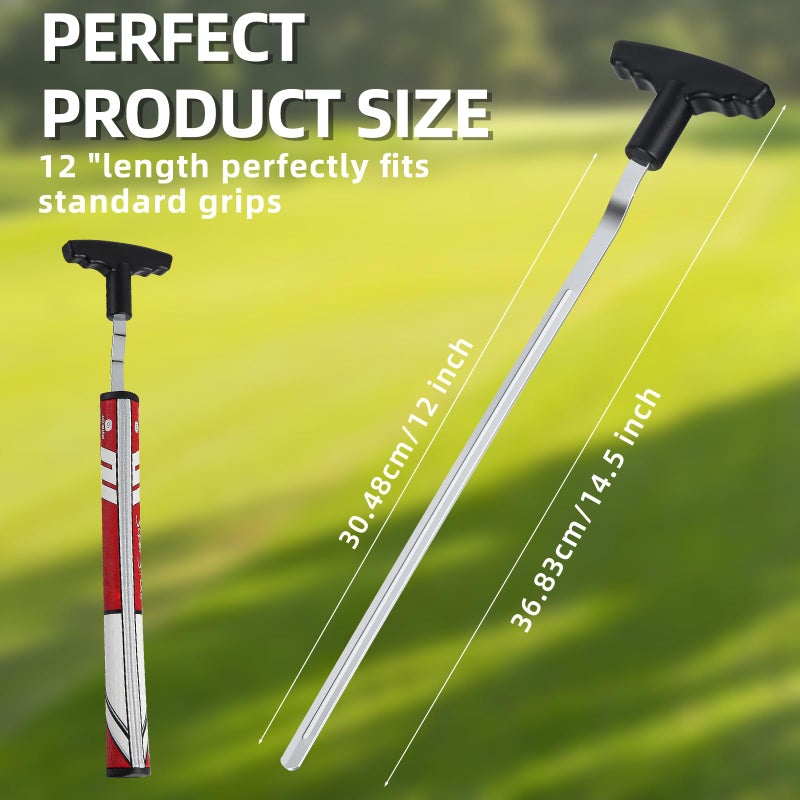 MistyBrew Golf Grip Removal Tool - 12" V-Groove Grip Saver Tool - Compatible with Irons, Woods & Standard Putter Grips - Use with Solvent| High-Carbon Steel | Protects Grips - Image 5