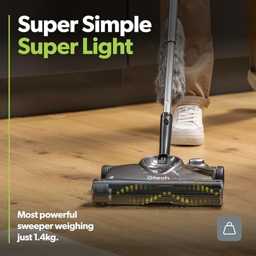 Gtech SW22 Cordless Lithium Carpet and Hardwood Floor Sweeper - Cordless Adjustable Vacuum - Up to 90 Minutes of Runtime - Rechargeable 7.4v Li-ion Battery - Lightweight (3 lbs.) - Image 3
