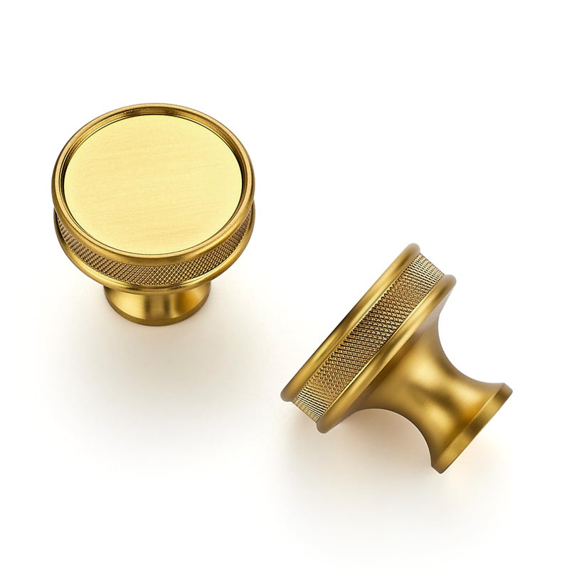 Ravinte 20 Pack 11530mm Brushed Gold Cabinet Knobs Knurled Dresser Drawer knobs Kitchen Cupboard Handles for Cabinet Hardware - Image 2