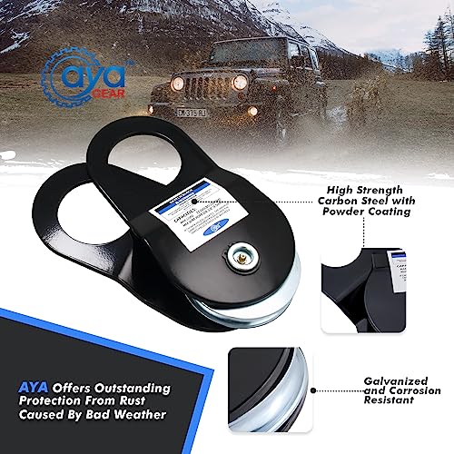 AyA Gear 10 Ton Winch Snatch Block Towing Pulley Blocks 22,000 LBS Capacity, Offroad Recovery Accessory for Truck, Tractor, ATV & UTV - Image 2