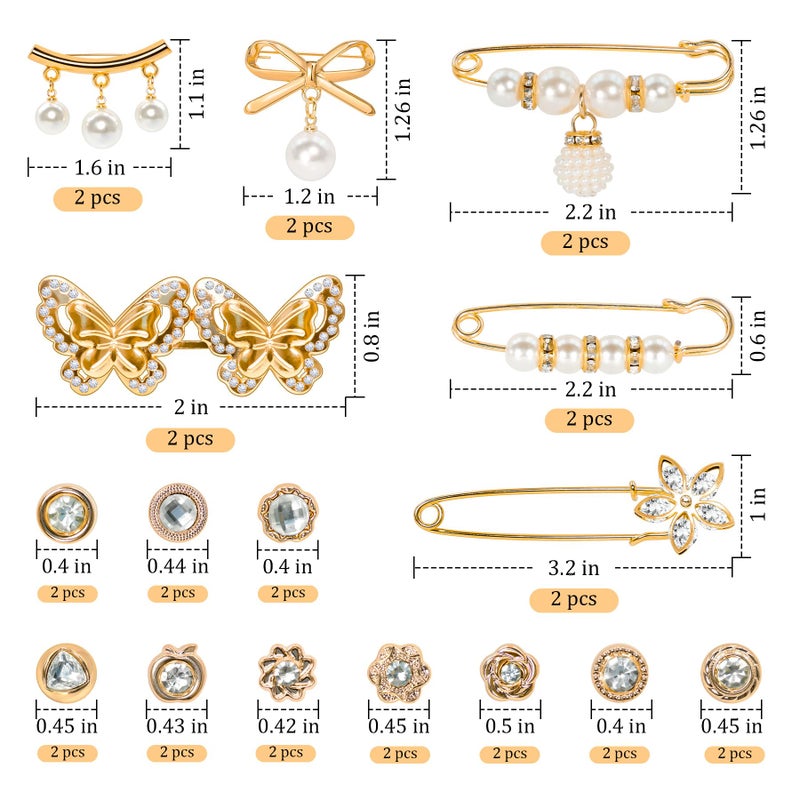 Philbinden 32Pcs Pant Waist Tightener,Adjustable Detachable Decorative Waist Buckles, Jeans Buttons for Crystal Pants - Image 2