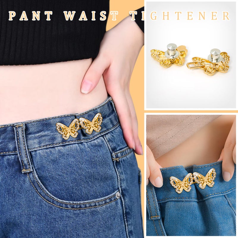 Philbinden 32Pcs Pant Waist Tightener,Adjustable Detachable Decorative Waist Buckles, Jeans Buttons for Crystal Pants - Image 5