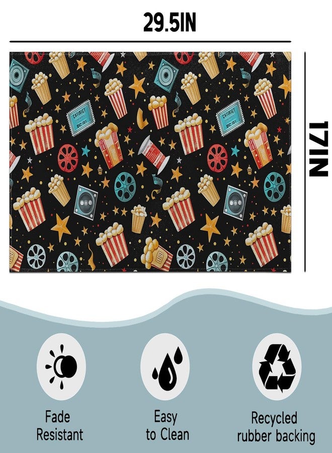 MIEPOS Popcorn Film Reel Indoor Door Mat,Movie Night Doormat,29.5x17in Non-Slip Rubber Backing Floor Mat,Entry Rug,for Living Room,Office,Rv,Kitchen,Entryway Doorways Mats Decor,Doormats Gifts - Image 3