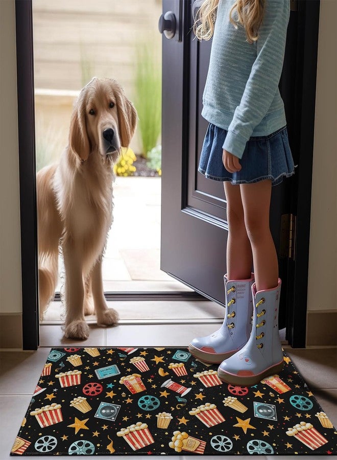 MIEPOS Popcorn Film Reel Indoor Door Mat,Movie Night Doormat,29.5x17in Non-Slip Rubber Backing Floor Mat,Entry Rug,for Living Room,Office,Rv,Kitchen,Entryway Doorways Mats Decor,Doormats Gifts - Image 2