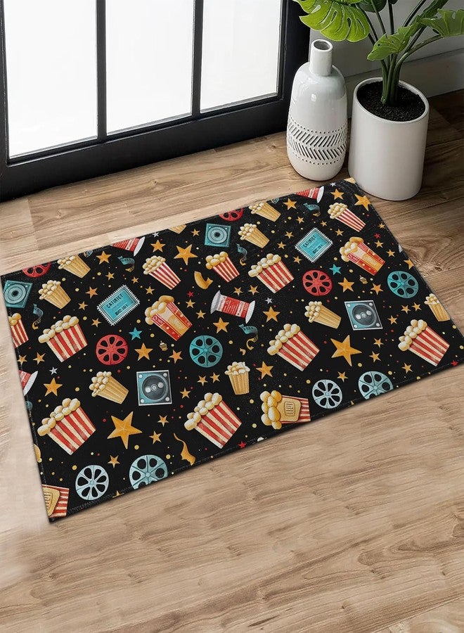 MIEPOS Popcorn Film Reel Indoor Door Mat,Movie Night Doormat,29.5x17in Non-Slip Rubber Backing Floor Mat,Entry Rug,for Living Room,Office,Rv,Kitchen,Entryway Doorways Mats Decor,Doormats Gifts - Image 1