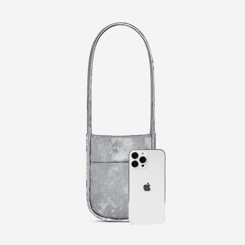 Portable Underarm Bag Mini Small Bag Girl'S High-End Satin Cowhide Small Crowd New Chinese Genuine Leather Phone Bag For Women - Image 5