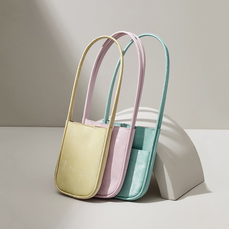 Portable Underarm Bag Mini Small Bag Girl'S High-End Satin Cowhide Small Crowd New Chinese Genuine Leather Phone Bag For Women - Image 2