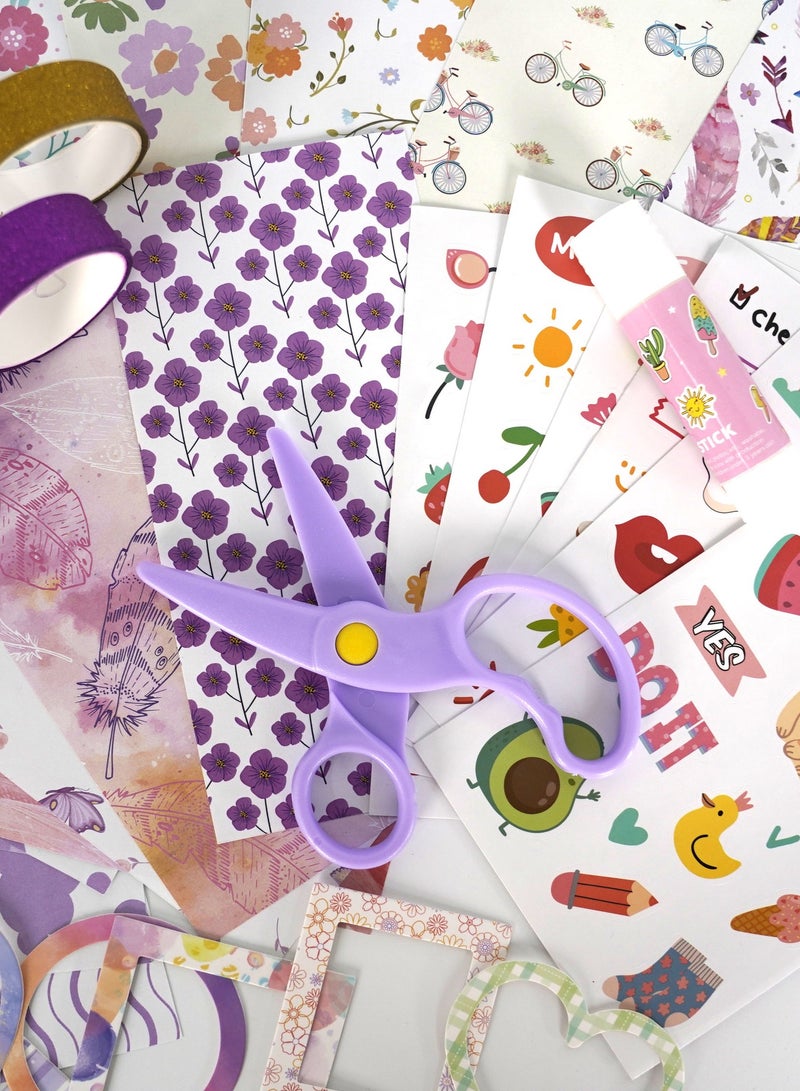 180 pieces of flower gift box stickers, high-value DIY material scrapbook notebook set, the set includes: 1 notebook (A6 size), 16x21cm*6 sheets of scrapbook, 15x15cm *4 sheets of scrapbook, 16.5x8cm*4 sheets of scrapbook, 6 stickers (about 90 patterns), 60 flower stickers, 8 opposite-sex photo frames, 6 heart-shaped paper clips, 1 glue stick, 2 flash tapes, 3 colored pens, 1 pair of scissors, 2 magnetic bookmarks - Image 4