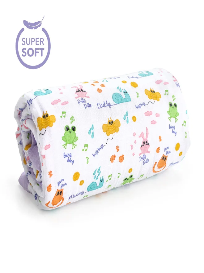 ميلك آند مو بطانية لف أطفال قطن موسلين من ميلك اند مو