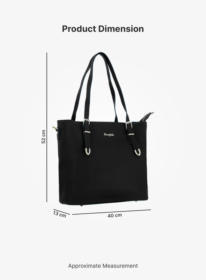 PARAJOHN Para John Ladies Handbag PU Leather Tote Shoulder Bag with Zip Closure and Double Handles