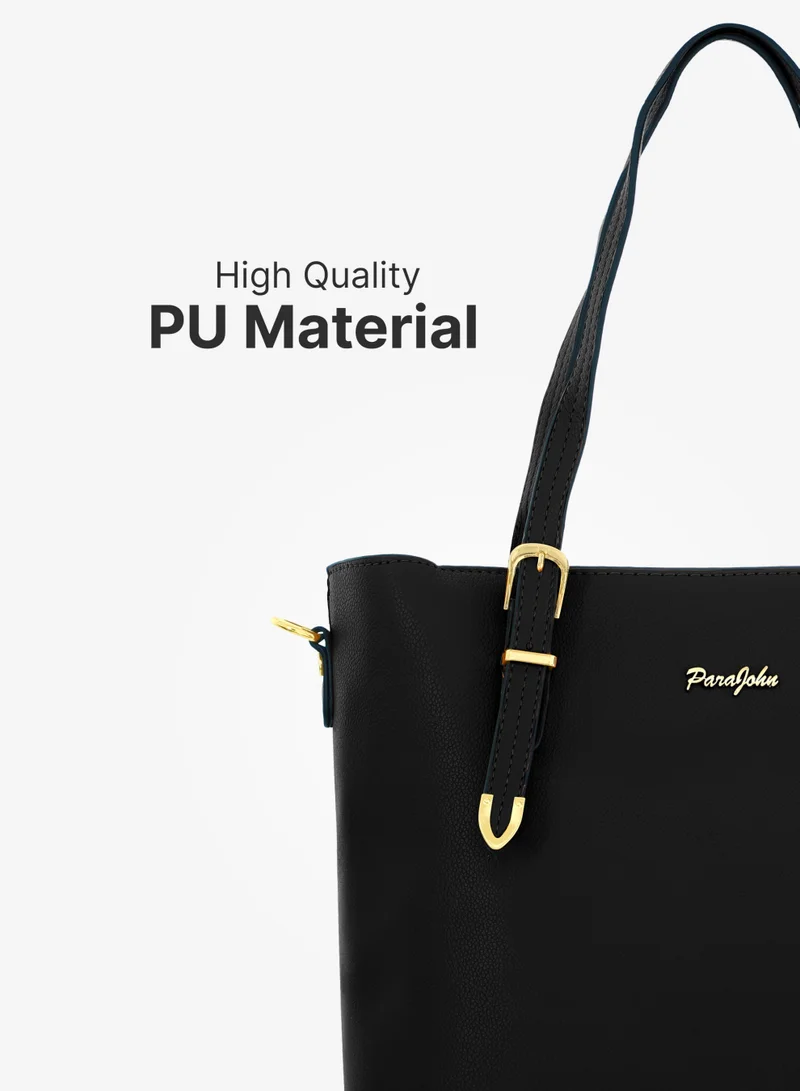 PARAJOHN Para John Ladies Handbag PU Leather Tote Shoulder Bag with Zip Closure and Double Handles