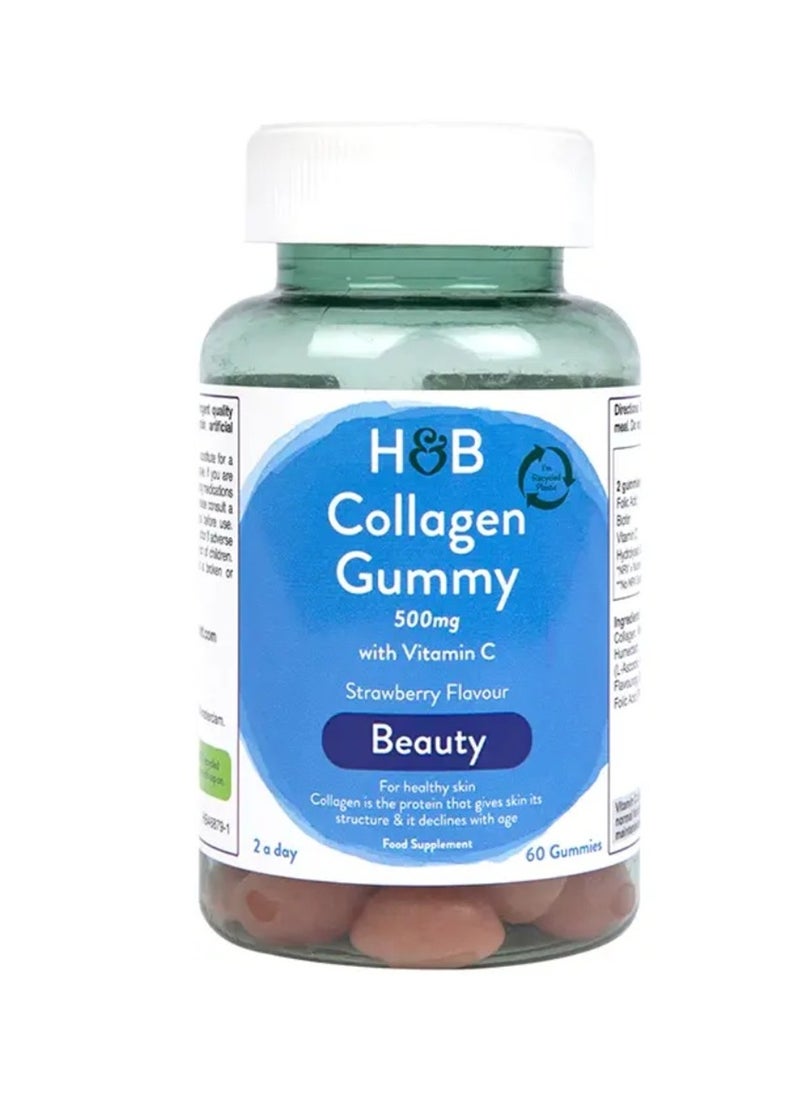 H&B Holland And Barrett Collagen 500 mg Plus Biotin & Vitamin C 60 Gummies 