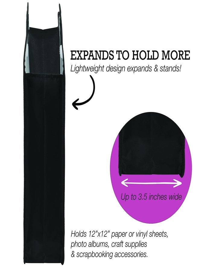 Samsill 12x12 Paper and Scrapbook Storage Organizer, Transparent, Expandable, Hook and Loop Closures, Padded Handle, Holds Scrapbook and Craft Paper, Vinyl and Mats, Photos, Cardstock - Image 3