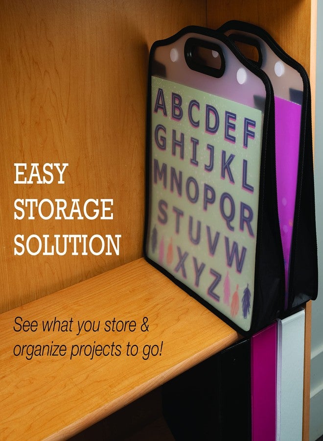 Samsill 12x12 Paper and Scrapbook Storage Organizer, Transparent, Expandable, Hook and Loop Closures, Padded Handle, Holds Scrapbook and Craft Paper, Vinyl and Mats, Photos, Cardstock - Image 5