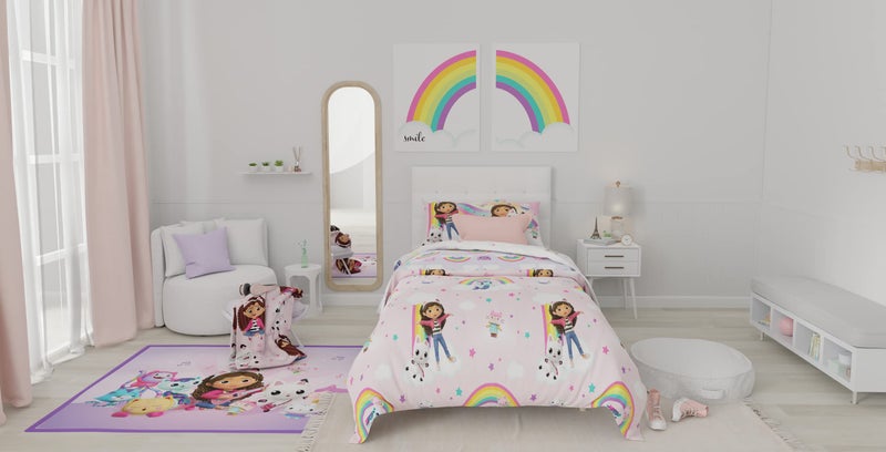 Franco Gabby's Dollhouse Kids Twin Size Bedding, 5 Piece Super Soft Cozy Reversible Comforter and Sheet Set with Sham, (Officially Licensed Product) by Franco - Image 5