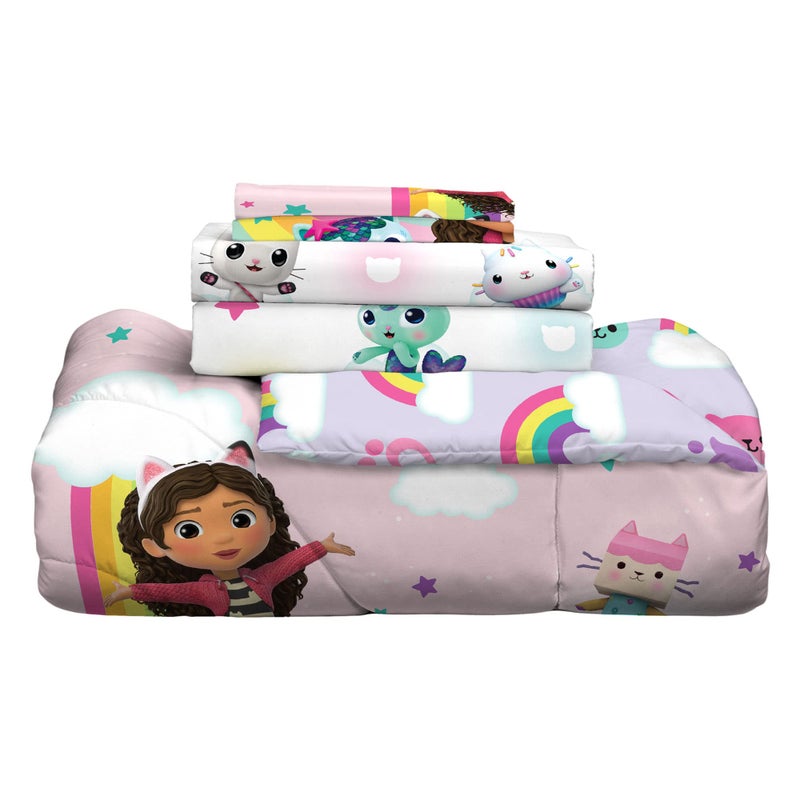 Franco Gabby's Dollhouse Kids Twin Size Bedding, 5 Piece Super Soft Cozy Reversible Comforter and Sheet Set with Sham, (Officially Licensed Product) by Franco - Image 4