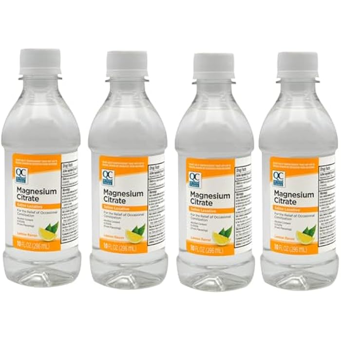 Quality Choice Magnesium Citrate Oral Solution Saline Laxative for The Relief of Occasional Constipation, Lemon Flavor, 10 Fl Oz (4) - Image 1
