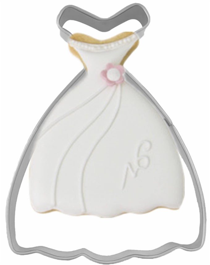 LARGE SIZE DRESS SHAPED COOKIE CUTTER STAINLESS STEEL OFFTHESHOULDER WEDDING PRINCESS DRESS COOKIE CUTTER 43 INCHES