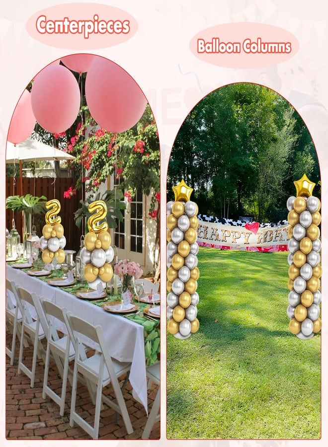 DAKEPOLE Balloon Column Stand Kit Set of 2, 56 Inch Height Adjustable Splicing Metal Balloon Stand Tower Pillar with Base,Reusable Balloon Arch Stand Holder Kits for Floor,Birthday,Wedding,Party Decoration - Image 5