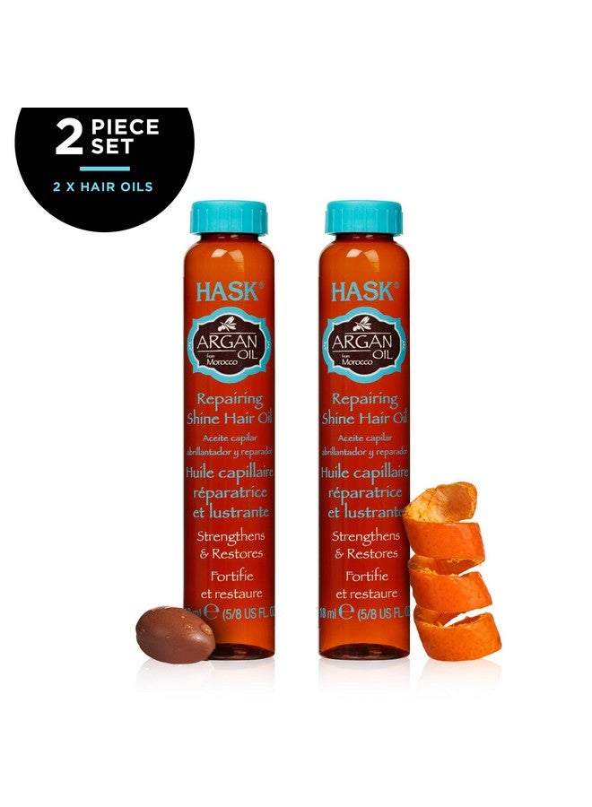 HASK Argan Oil Shine Vials Repairing For All Hair Types, Gluten Free, Sulfate Free, Paraben Free 18Ml Combo (Pack Of 2) - Image 2