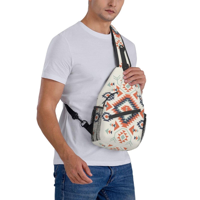 Betyiwling Aztec Sling Backpack Unisex Crossbody Chest Bag Shoulder Chest Bag For Women Men Hiking Travel - Image 2