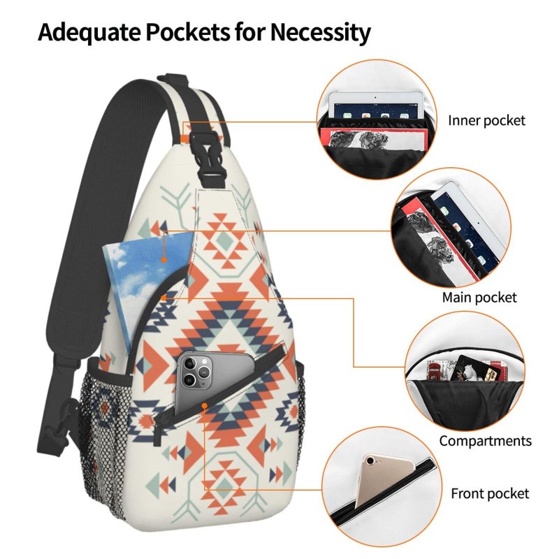 Betyiwling Aztec Sling Backpack Unisex Crossbody Chest Bag Shoulder Chest Bag For Women Men Hiking Travel - Image 5