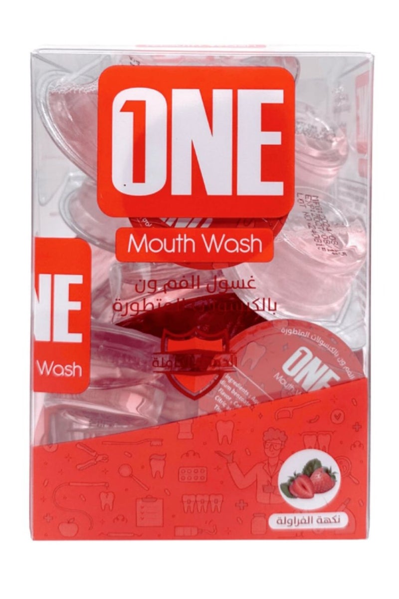 وان غسول الفم بالكبسولات المتطورة بنكهة الفراولة 20 كبسولة - Image 1