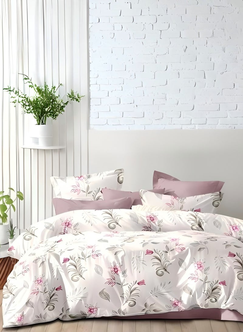 طقم أغطية سرير مع غطاء لحاف حجم توين / مفرد ، 4 قطع مع غطاء لحاف 160×210 سم + 1 ملاءة مشدودة + 2 غطاء وسادة ، طقم غطاء لحاف