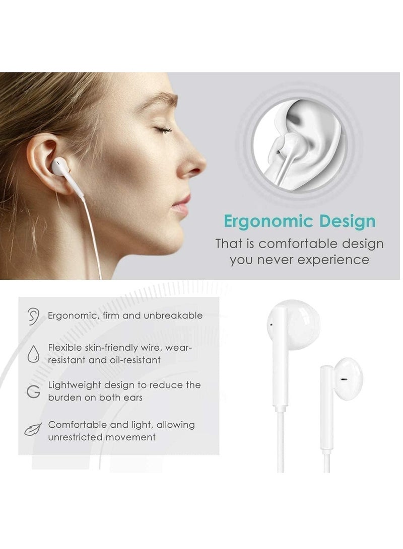 ELTRAZONE In-Ear Earphones With Mic For Apple iPhone White - Image 4