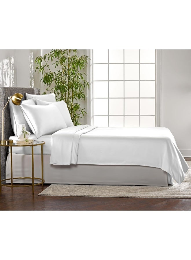 Pure Bamboo King Bed Sheet Set, Genuine 100% Organic Viscose Derived from Bamboo, Luxuriously Soft & Cooling, Double Stitching, Lifetime Quality Promise (King, White)  - Image 4