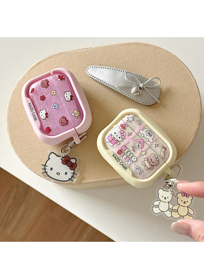 Hello Kitty Bear For AirPods4 For Apple 2/3 Generation Pro2 Bluetooth Wireless Headset Cute-Color:Lemon Yellow Bear Kt Single Shell-Applicable Models:Airpods 1/2 Generation - Image 2