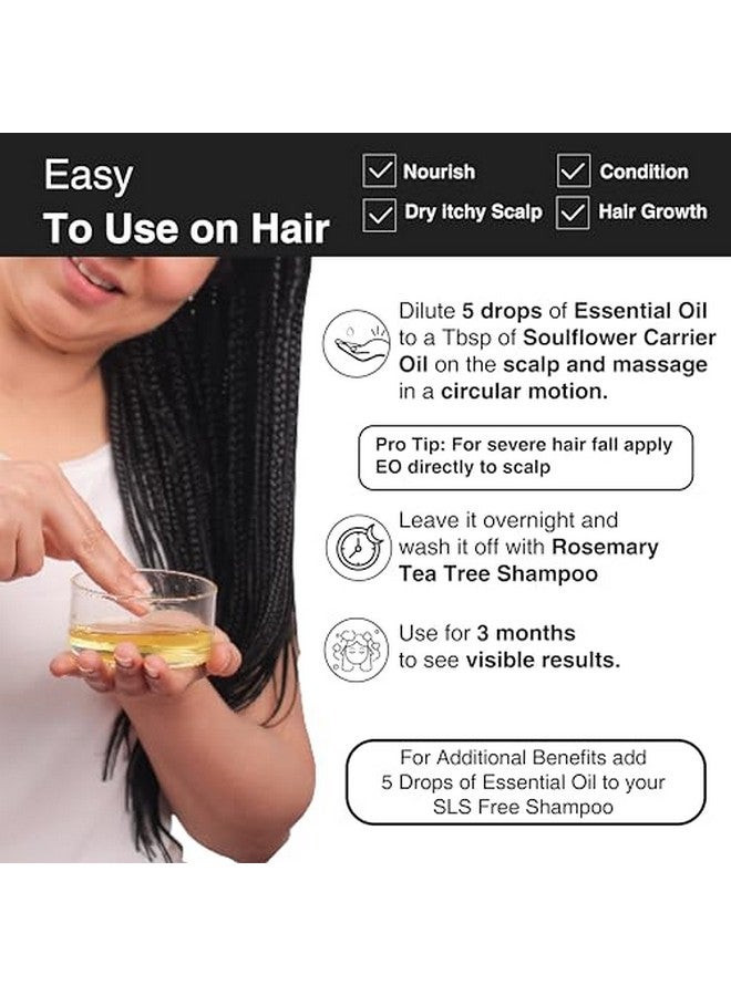Soulflower Rosemary Essential Oil For Hair Growth, Hair Fall Control & Nourishment, Skin Care | 100% Pure, Natural, Undiluted Clinically Tested & Ecocert Organic Certified | 15Ml Each (Pack Of 3) - Image 4