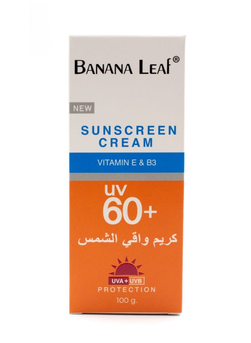 بانانا ليف كريم واقي شمس UV60 بفيتامين ه وبي5 - 100 جم