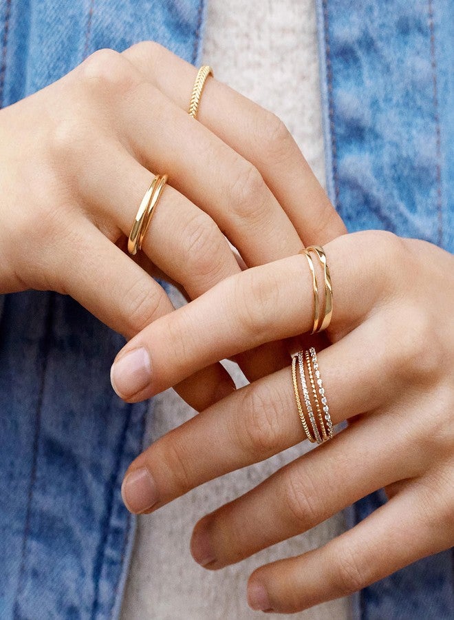 BaubleBar Mamie 18K Gold-Plated Sterling Silver Ring Set - Gold - Size 8 - Image 4
