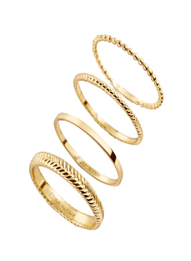 BaubleBar Mamie 18K Gold-Plated Sterling Silver Ring Set - Gold - Size 8 - Image 1