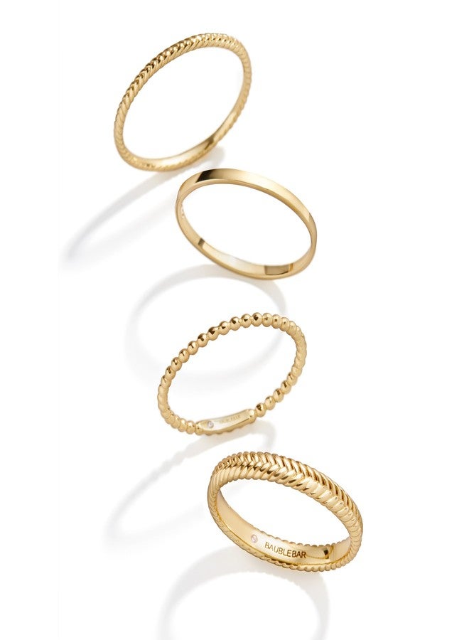BaubleBar Mamie 18K Gold-Plated Sterling Silver Ring Set - Gold - Size 8 - Image 2