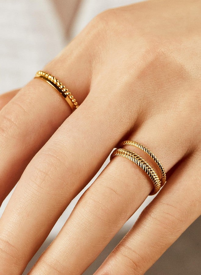 BaubleBar Mamie 18K Gold-Plated Sterling Silver Ring Set - Gold - Size 8 - Image 5