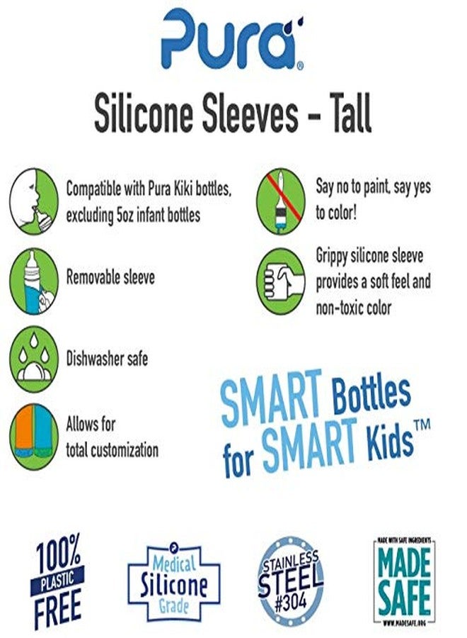 Pura Kiki Tall Silicone Sleeve for Bottle - Plastic-Free, Medical-Grade, Promotes Grip Handle, Protection & Insulation Compatible w/Pura Stainless Bottles 9oz & 11oz - Aqua - Image 2