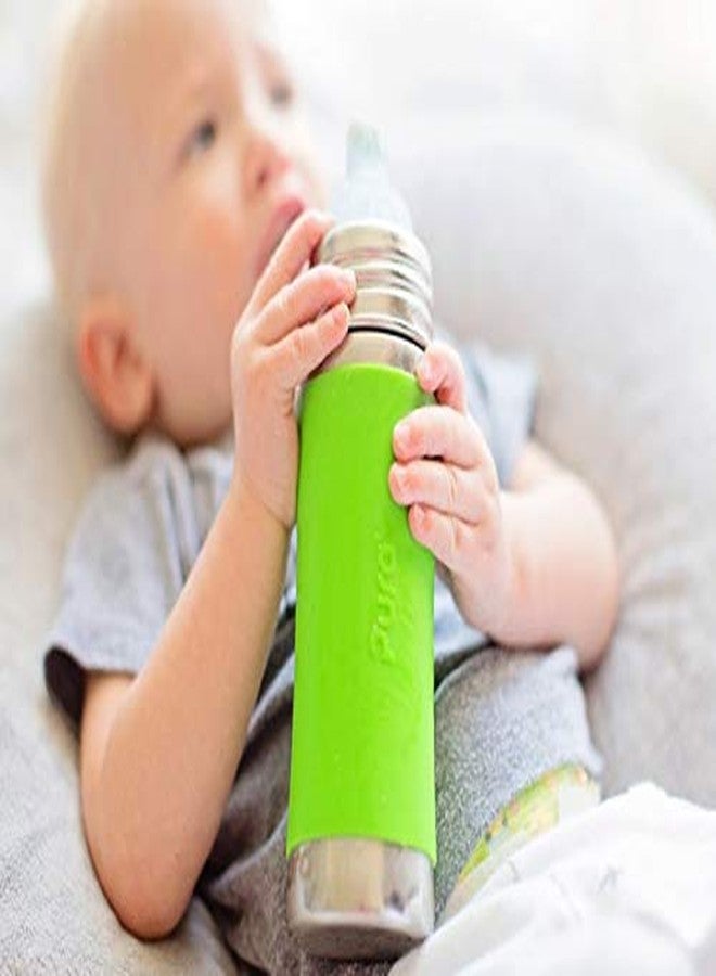 Pura Kiki Tall Silicone Sleeve for Bottle - Plastic-Free, Medical-Grade, Promotes Grip Handle, Protection & Insulation Compatible w/Pura Stainless Bottles 9oz & 11oz - Aqua - Image 5