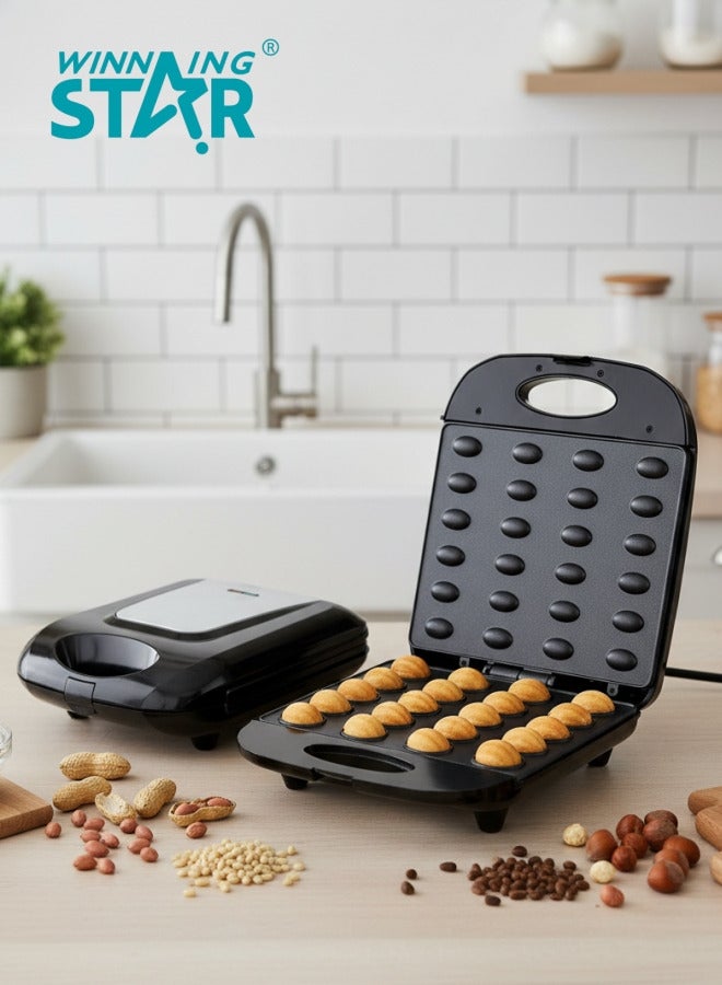 Winning Star Electric Donut Maker, Walnut Maker, Non Stick Double Sided Mini Donut Maker, 24 Holes Nuts Maker Sandwich Iron, Mini Breakfast Bread Maker - Image 1