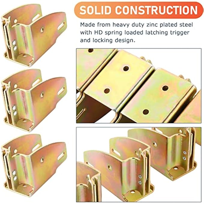 rayihni 10 Pack E Track Wood Beam Socket Fittings,E Track Beam Socket,E-Track Accessories Wood Beam Brackets,Cargo Storage Lumber Bracket for Cargo Control, Shelf Brackets,Cargo Trailer - Image 3