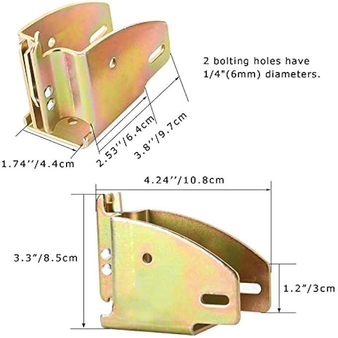 rayihni 10 Pack E Track Wood Beam Socket Fittings,E Track Beam Socket,E-Track Accessories Wood Beam Brackets,Cargo Storage Lumber Bracket for Cargo Control, Shelf Brackets,Cargo Trailer - Image 2