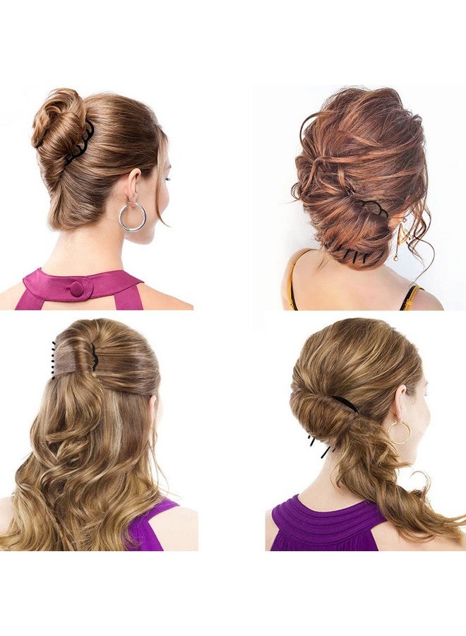 La Jolie Jasmin 8 Piece Hair Side Combs U Hair Pins Hair Fork Clip Hair Stick for Updo Bun, U Shaped Teeth Hair Combs for Vintage Hairstyle Hair Accessories - Image 4