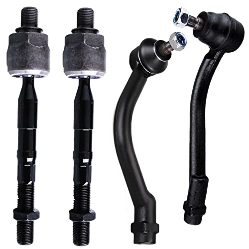 HHCM 4pc Front Outer Inner Tie Rod End Kit ES800035 ES800055 EV800231 for Hyundai Santa Fe 2007 2008 2009 2010 2011 2012, for Kia Sorento 2011-2013, Steering Outer Tie Rods and Inner Tie Rod End - Image 1