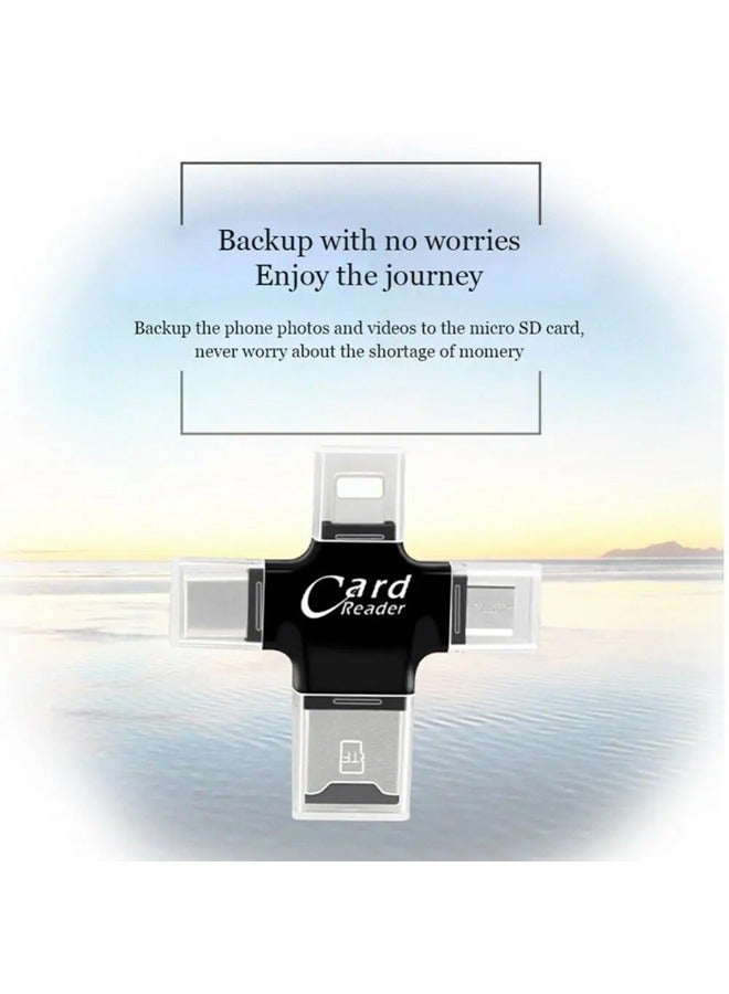 Taimi iPhone Multiple USB Card Reader with Type C USB Connector OTG HUB Adapter Black - Image 4