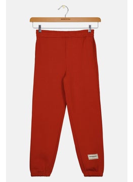 The Giving Movement Kids Boy Embroidered Logo Jogger Pants, Rust  - Image 1