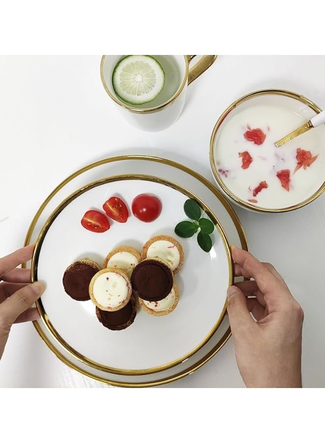 general Dinnerware Sets,24-Piece Plates and Bowls Sets for 4,White Modern Porcelain Dish Set Contain Dinnerware & Accessories for Wedding and Housewarming Gifts - Image 2